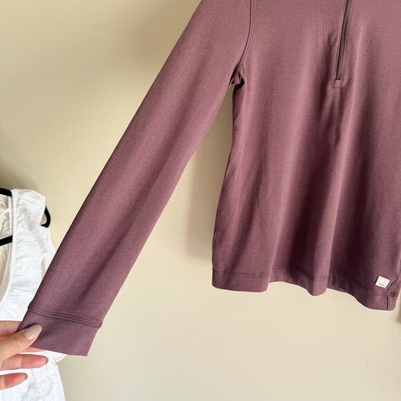 Vuori Dark Mauve Halo Essential Half Zip Pullover Sweatshirt XL Athleisure - Picture 3 of 8